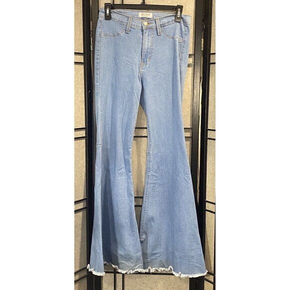 Judy Blue Denim - Judy Blue Flared Jeans Size 5 / 27 Women Bell Bottom Raw Hem Stretch Seam detail